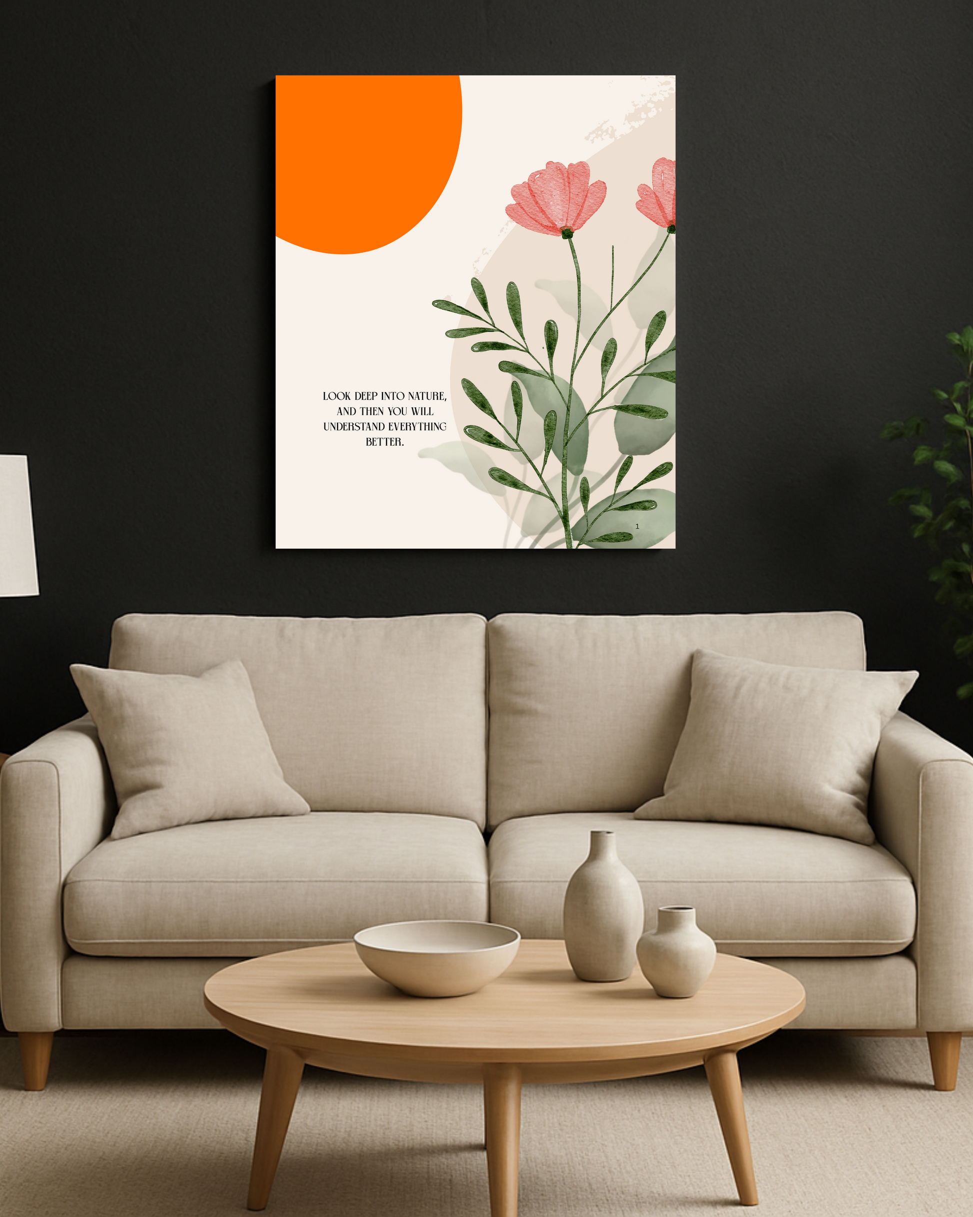Abstract Flower Quote Canvas